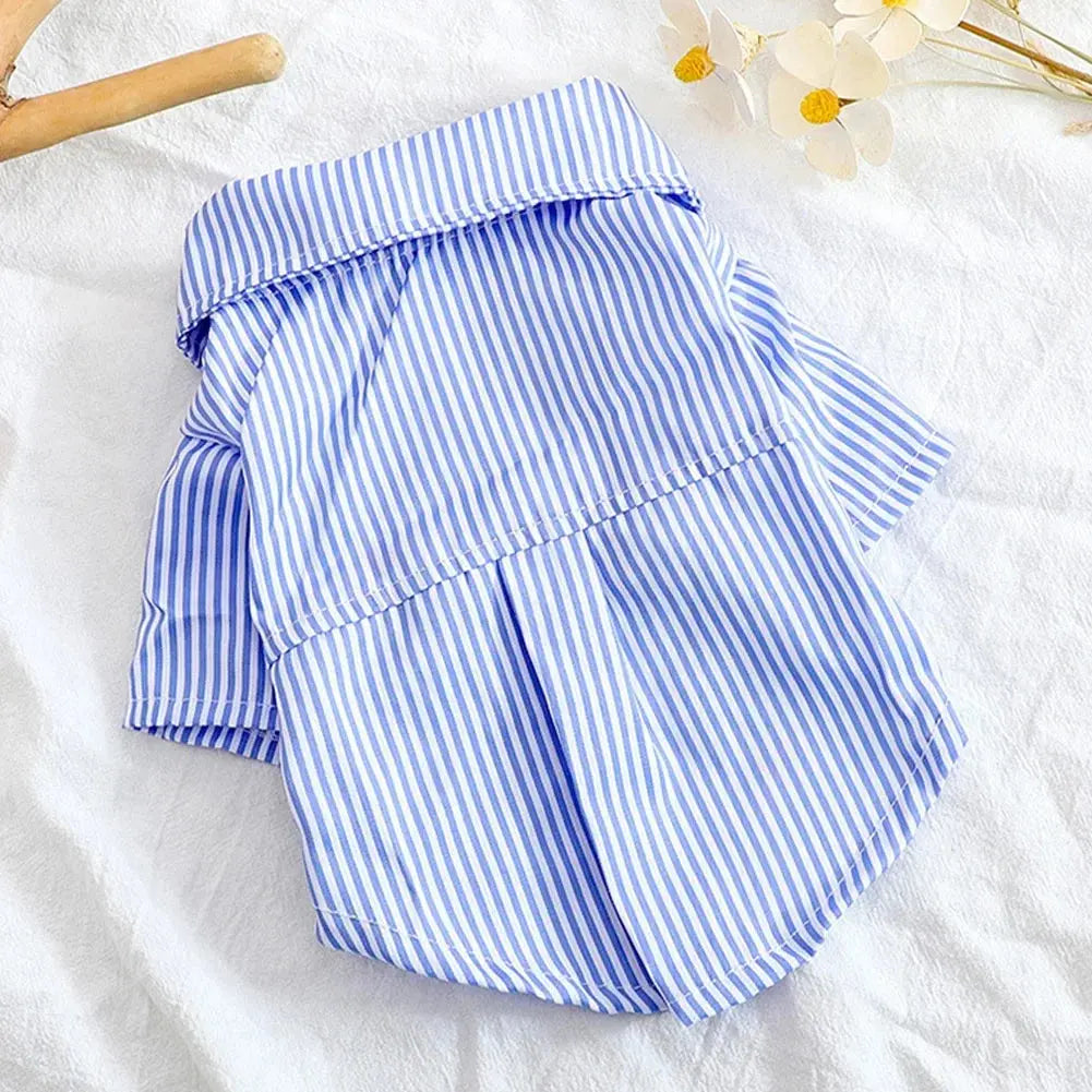 Fashion Pet Dog Clothes Bowknot Striped Shirts for Cat Dogs Cosplay Clothing Thin Summer Pet Costume Chihuahua Pet Supplies Nova Trendz