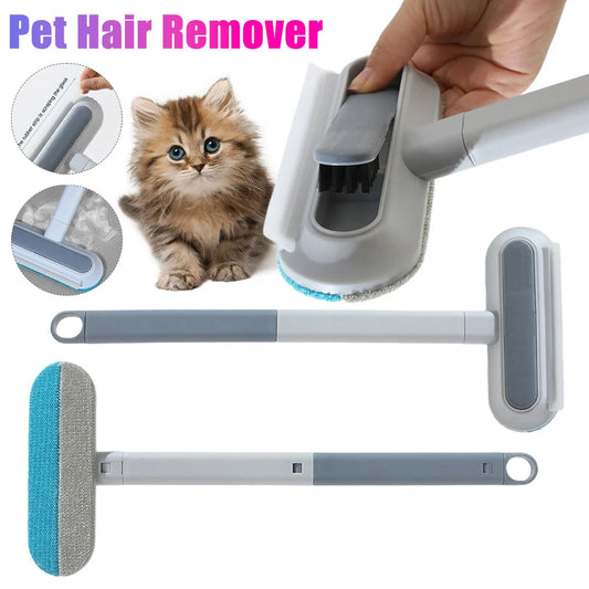 Long Handle Pet Hair Remover Brush 3 in 1  Static Dog Cat Hair Cleaner Cat Tree Bed Carpet Cat Furniture Cleaning Pet Supplies