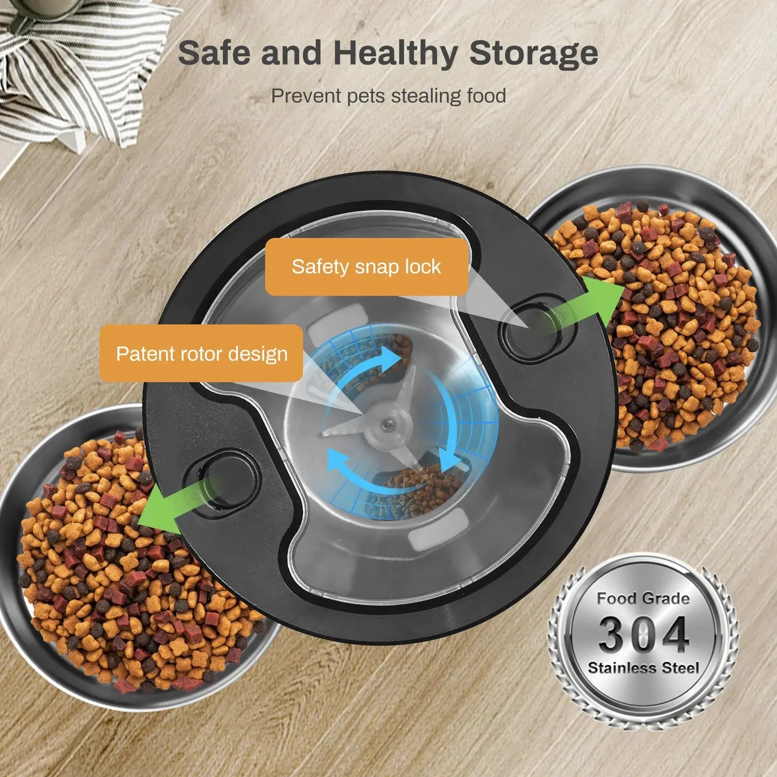 4.5L Button WiFi Automatic Cat Feeder Includes Two Stainless Steel Bowls Smart Pet Cat and Dogs Food Dispenser Feeder Pet Feeder - Nova Trendz