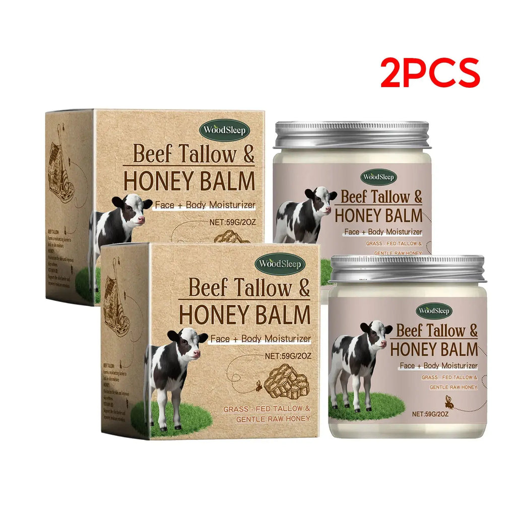 Organic Beef Tallow Honey Moisturizer Grass Fed Beef Tallow Face Cream Soothing Firm Increase Elasticity Whipped Smooth Lotion - Nova Trendz