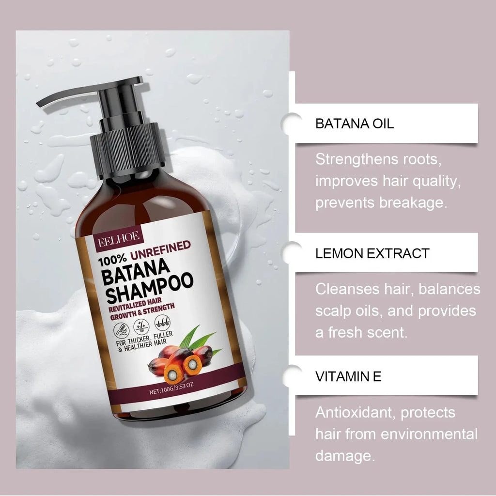 Organic Batana Oils Shampoo Treatment Damaged Split Hair Reduce Hair Loss Deep Cleansing Nourish Hair Care Growth Shampoo 100g Nova Trendz