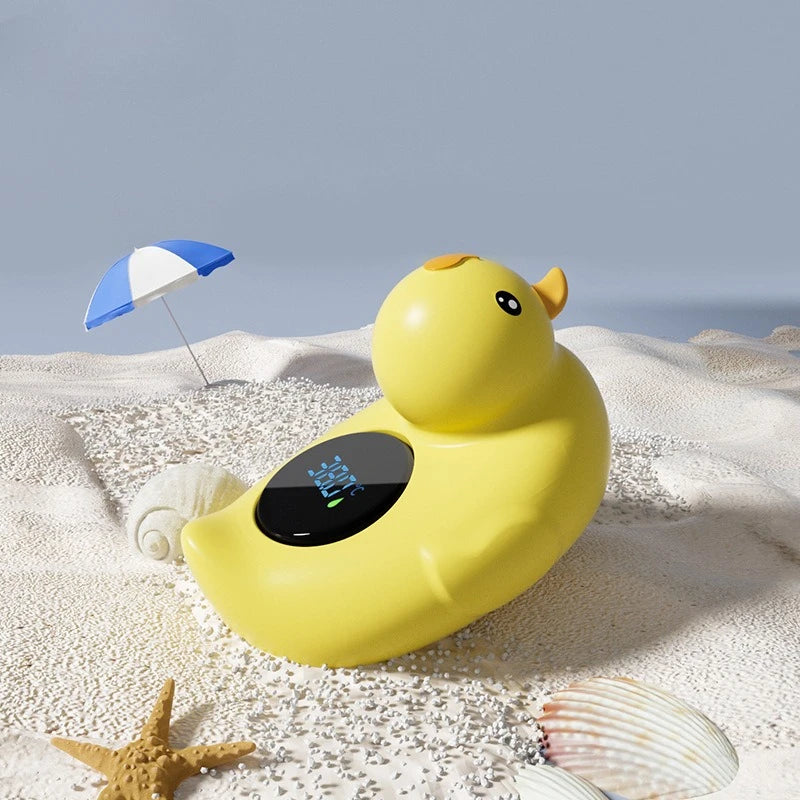 Baby Safe Bath Thermometer - Cute Floating Duck with LED Temp Display & Waterproof Alarm for Toddlers Bebe Banho