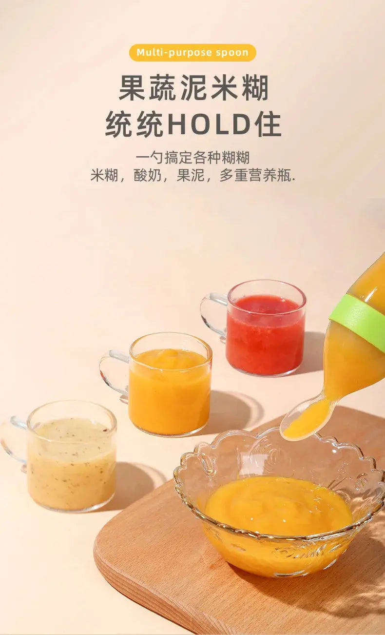 Squeezing Feeding Bottle Silicone Newborn Baby Training Rice Spoon Infant Cereal Food Supplement Feeder Safe Tableware Tools Nova Trendz