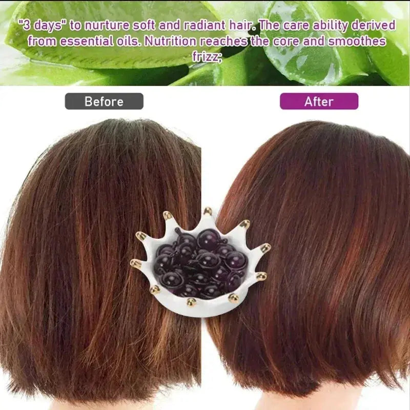 Hair Vitamin Capsule Keratin Oil Fast Restore Soft Smooth Shiny Hair Care Nourish Repair Hair Damaged Splitting Treatment Produc - Nova Trendz