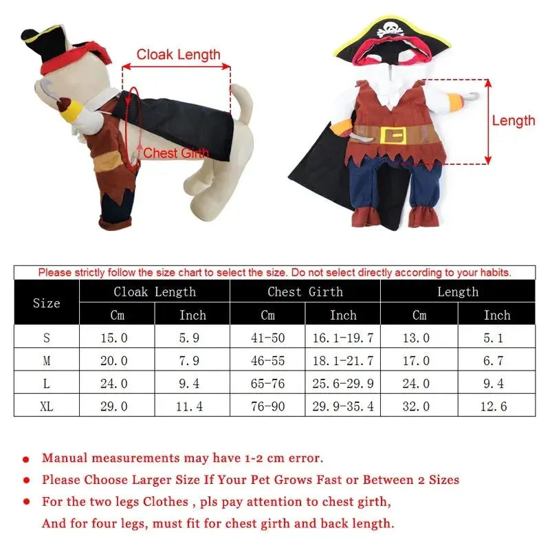 Halloween Funny Pirate Cat Dog Costume For Small Medium Dogs Cats Puppy Kitten Cosplay Creative Novelty Dress Up Party Clothes Nova Trendz