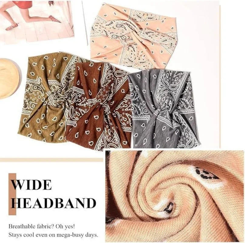 New Yoga Hair Tie Women's Crossnut Headband European and American Print Fashion Hairband Hair Accessories  Sports Headband Nova Trendz