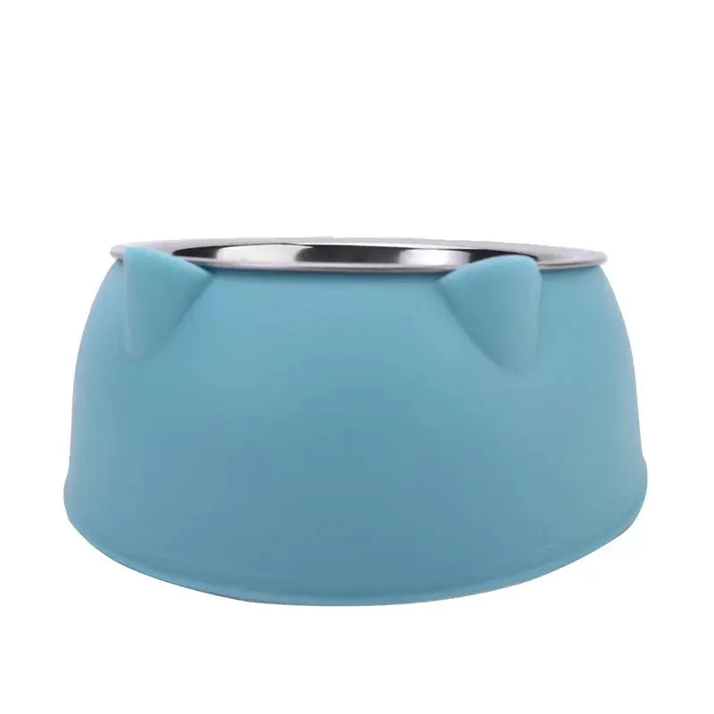 1pc Cat Bowl Lovely Creative Inclined Kitten Puppy Food Feeding Bowls Stainless Steel Cats Drinking Feeder Pet Dogs Cats Feeders - Nova Trendz