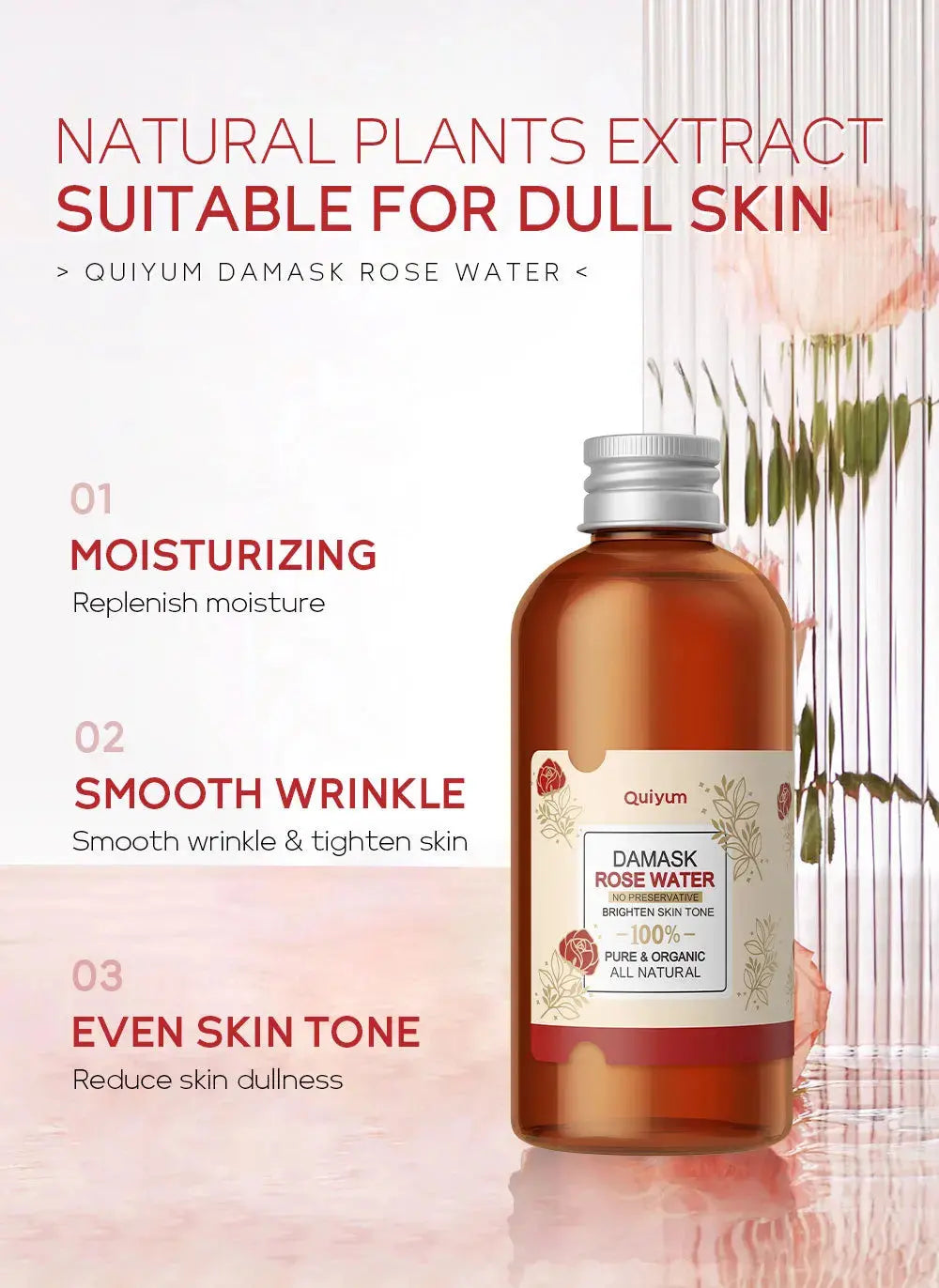 Face Care Rose Water Nourishing Skin Improve Dullness Anti Aging Facial Toner Damask Korean Skincare Products 100ml Nova Trendz
