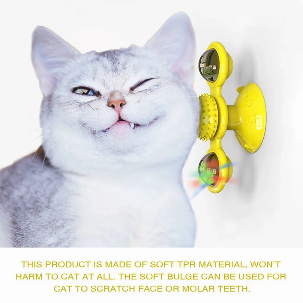 Kitten Toys For Indoor Cats Spinning Massage Toys For Kitten Wall Mount Cats Spinner Exercise Toy For Small Medium Large Cats