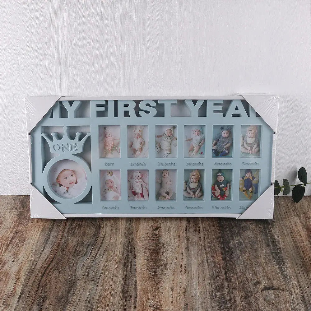 Ylsteed My First Year Baby Keepsake Picture Frame 0-12 Month Monthly Growth Photo Frame Souvenirs Newborn Photography Props Nova Trendz