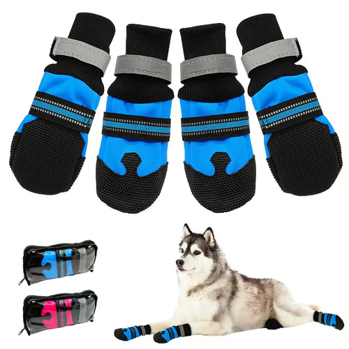 4pcs Waterproof Winter Pet Dog Shoes Anti-slip Snow Pet Boots Paw Protector Warm Reflective For Medium Large Dogs Labrador Husky Nova Trendz