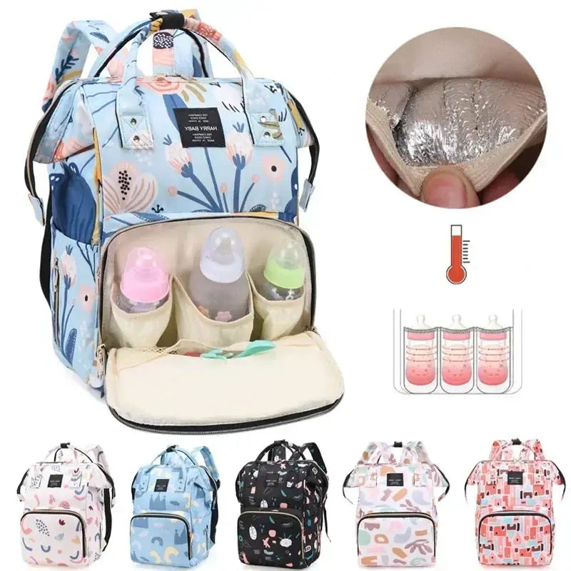 Fashion Print Nappy Backpack Bag Mummy Large Capacity Bag Mom Baby Multi-function Outdoor Travel Diaper Bags for Baby Care Stuff Nova Trendz