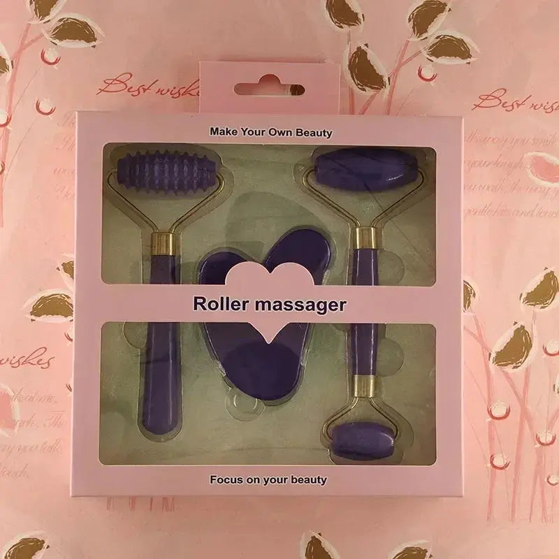 3Pcs Resin Facial Massager Massage Roller for Face Body Neck Eyes Guasha Scraping Board Anti-Wrinkle Beauty Skin Care Tools Nova Trendz
