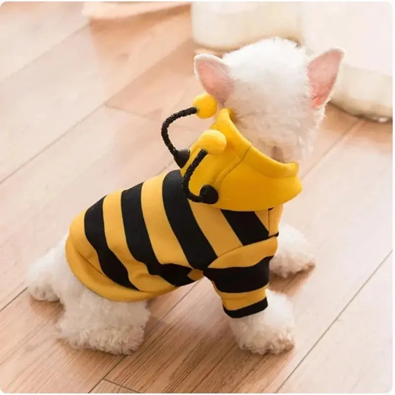 Pet Halloween Costume Honey Bee Role Play Hoodie with Buckle or Not Dogs Cats Party Cosplay Funny Outfit Clothes Dog Hoodies - Nova Trendz