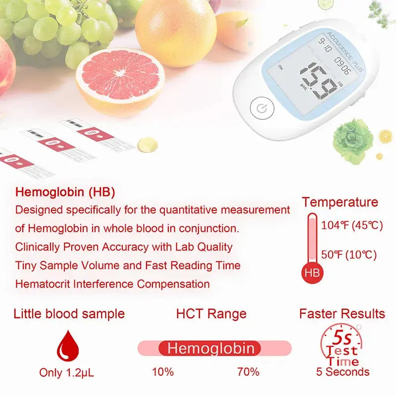 Blood Ketone Hemoglobin Uric Acid Blood Glucose Test Strips Test Strips for PM800 4 in 1 Meter Diabetes Gout HB Anemia Monitor Nova Trendz