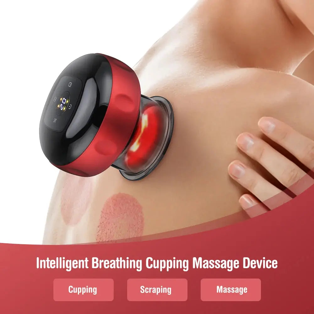 Body Scraping Massage Smart Electric Vacuum Cupping Heating Suction Cup Device Back Neck Arm Massger 6/12 Level Cupping Nova Trendz