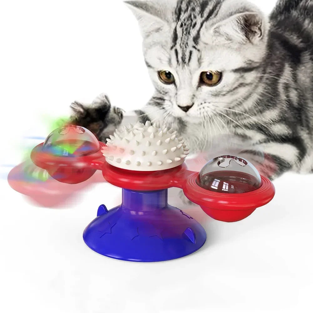 Kitten Toys For Indoor Cats Spinning Massage Toys For Kitten Wall Mount Cats Spinner Exercise Toy For Small Medium Large Cats