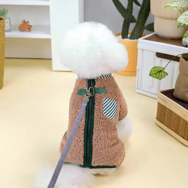 Towable Pet Jumpsuit with Buckle Winter Warm Puppy Dog Suit Clothes for Small Dogs Yorkshire Shih Tzu Overalls mascotas Clothing - Nova Trendz