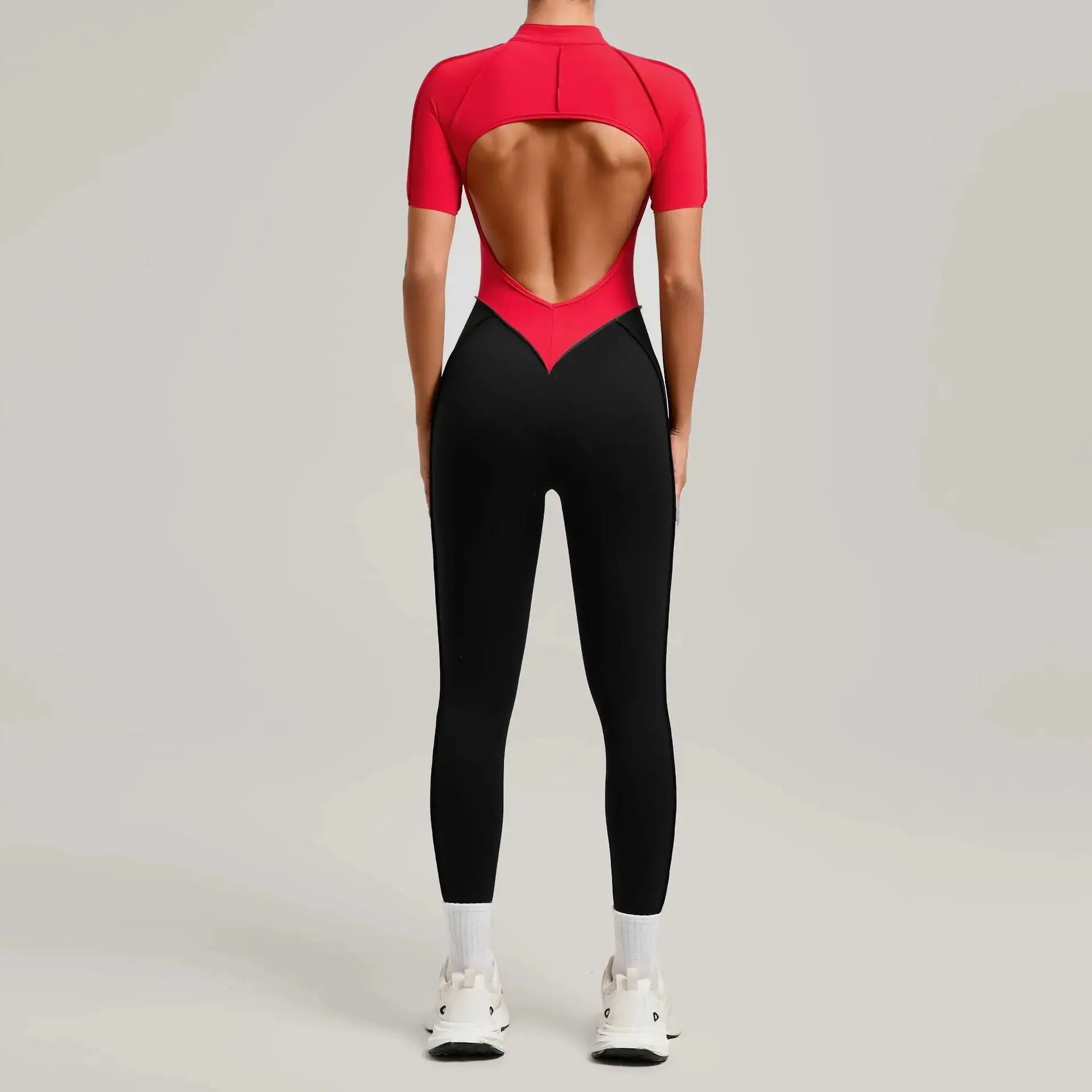 Yoga Bodysuit Short Sleeves Women's Tracksuits Gym Zipper Jumpsuits Sports Workout High-intensity Fitness One-piece Tights Suit - Nova Trendz