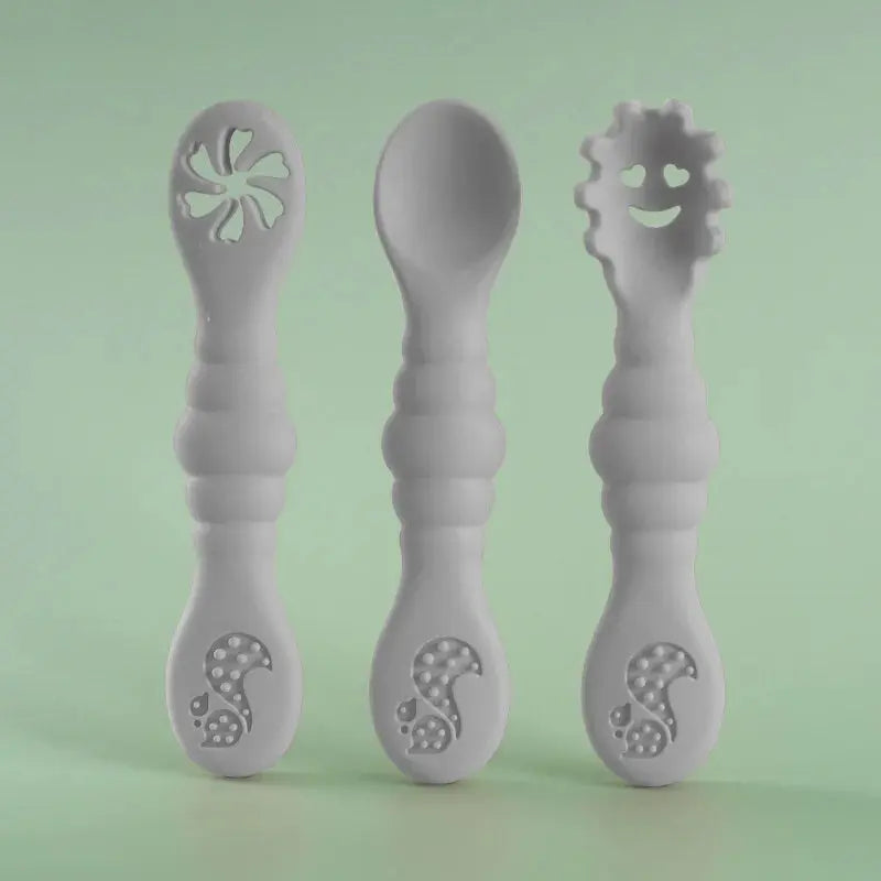 3PCS Cute Baby Learning Spoons Utensils Set Newborn Feeding Spoon Set Toddler Scoop Weaning Cutlery Children‘s Tablewar Nova Trendz