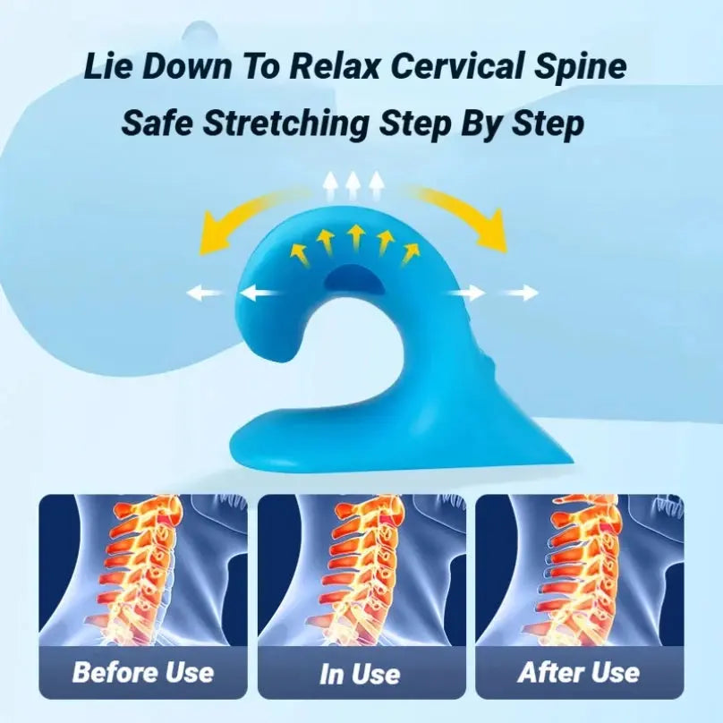 C-Type Neck Shoulder Relaxer Cervical Spine Stretch Muscle Relaxation Traction Device Massage Pillow Correction Chiropractic Nova Trendz