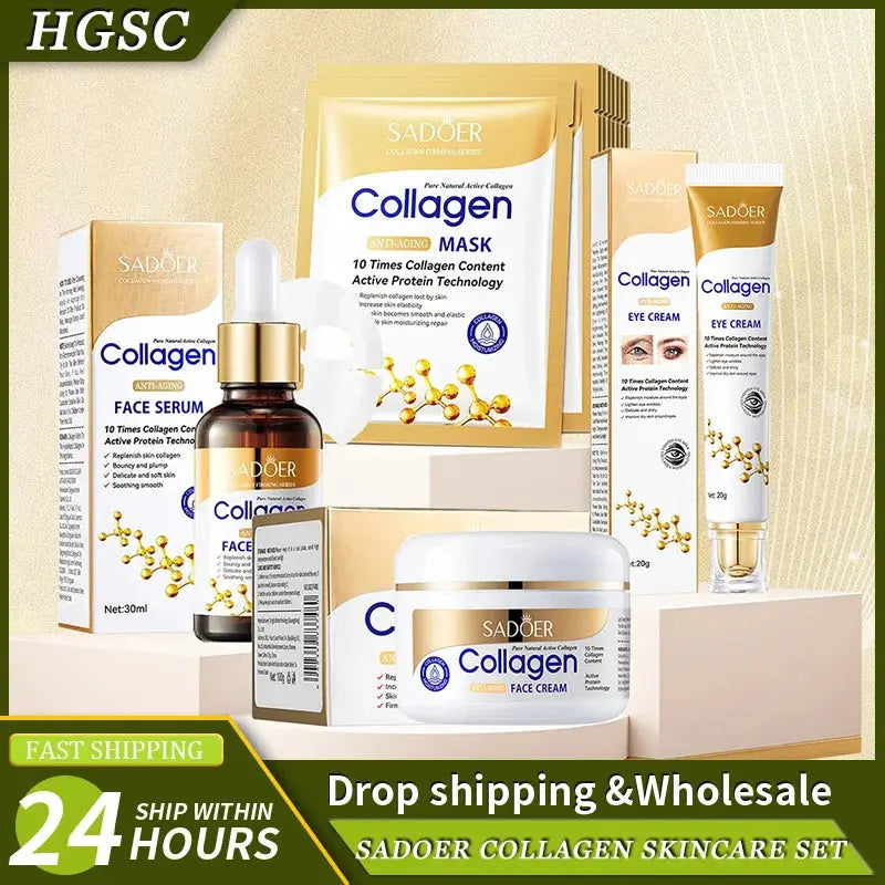 SADOER Collagen Skin Care Serie Collagen Facial Mask Moisturizing Anti-aging Repair Brightening Skin Facial Mask Facial Skincare Nova Trendz