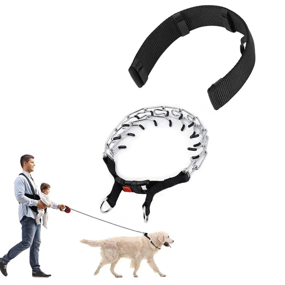 Dog Collar Prong Dog Training Collar For Dogs With Rubber Tips Stainless Steel Dog Collar For Large Dogs Dog Training Supplies - Nova Trendz