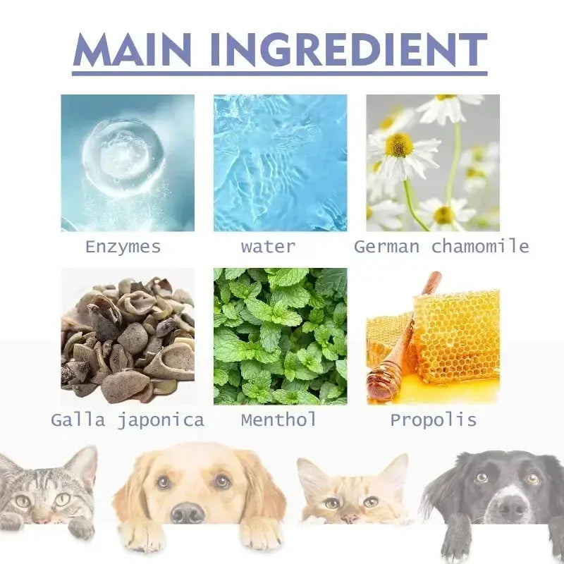 Pet Teeth Cleaning Spray Oral Care Remove Tooth Stains Keep Fresh Breath for Cats and Dogs Whitening  Remove bad breath - Nova Trendz