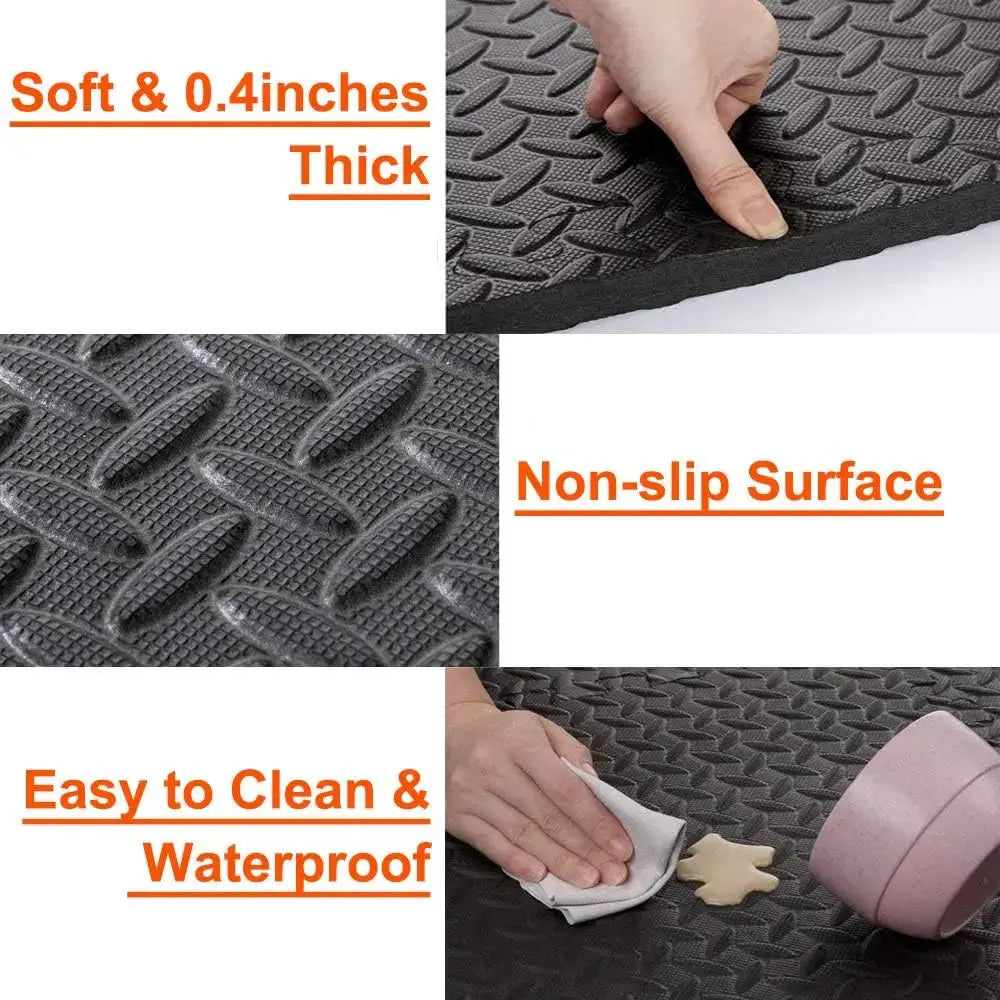 Puzzle Fitness Mat EVA Interlocking Foam Floor Tiles Sports Protection Yoga Home Gym Equipment Mat Non-Slip Floor Mat for Kids Nova Trendz