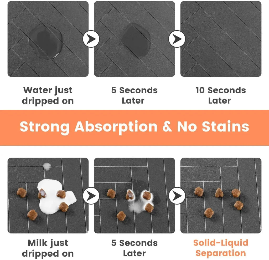 Pet Feeding Mat-Absorbent Pet Placemat for Food and Water Bowl, with Waterproof Rubber Backing, Quick Dry Water Mat for Dog Cat - Nova Trendz