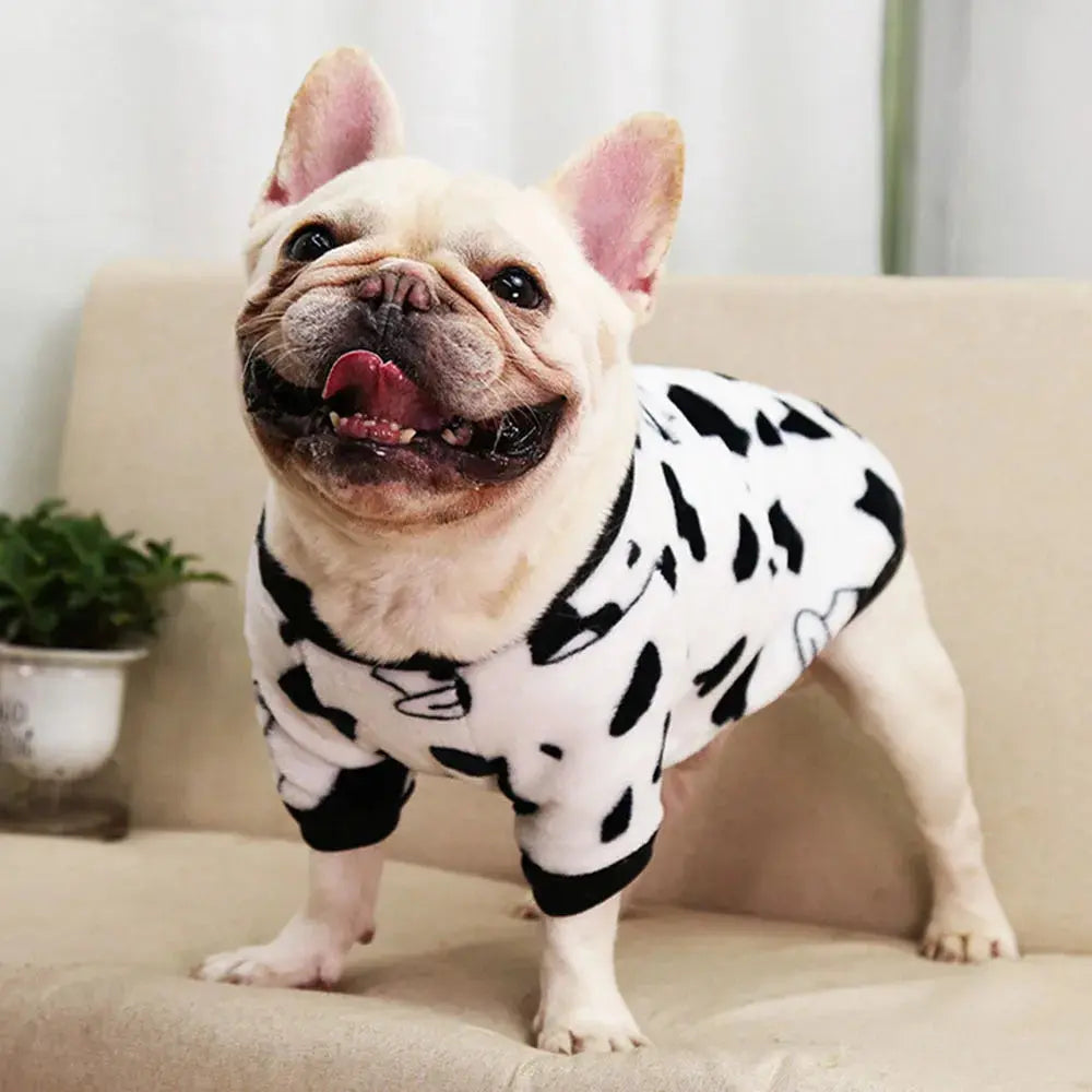 Warm Dog Clothes Cute Print Puppy Pet Clothing French Bulldog Hoodie Winter Dog Pajamas Sweater Coat for Small Medium Dogs Cats - Nova Trendz