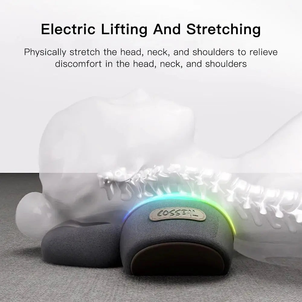 Electric Neck Massager Pillow Vibration Heating Massage Neck Traction Stretcher Support Cervical Spine Pain Relief Sleep Relax Nova Trendz