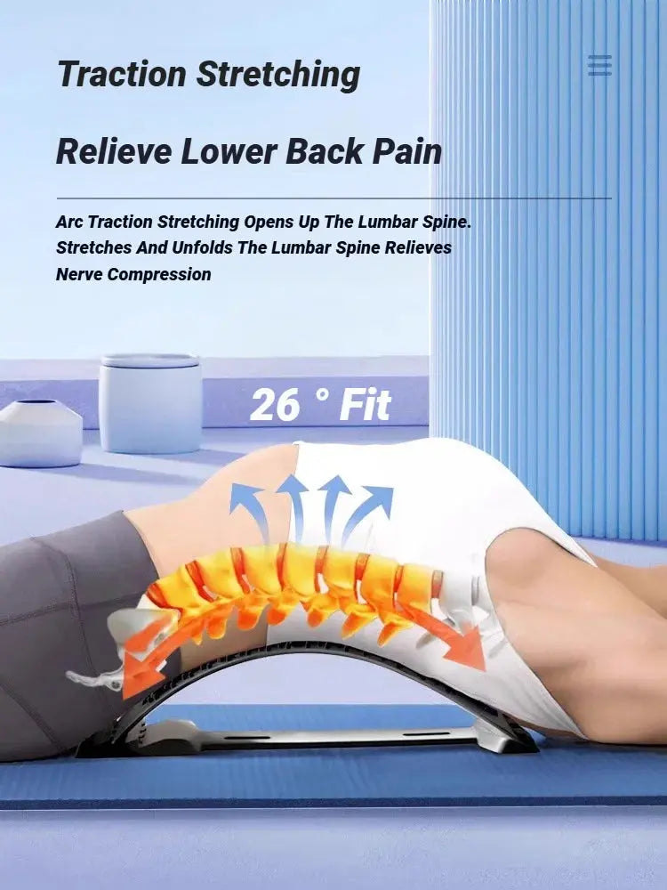 Back Massager Stretch Lumbar Support Relaxation Spine Pain Relief Vertebral Relaxer Stretches The Lower Traction Corrects Waist - Nova Trendz