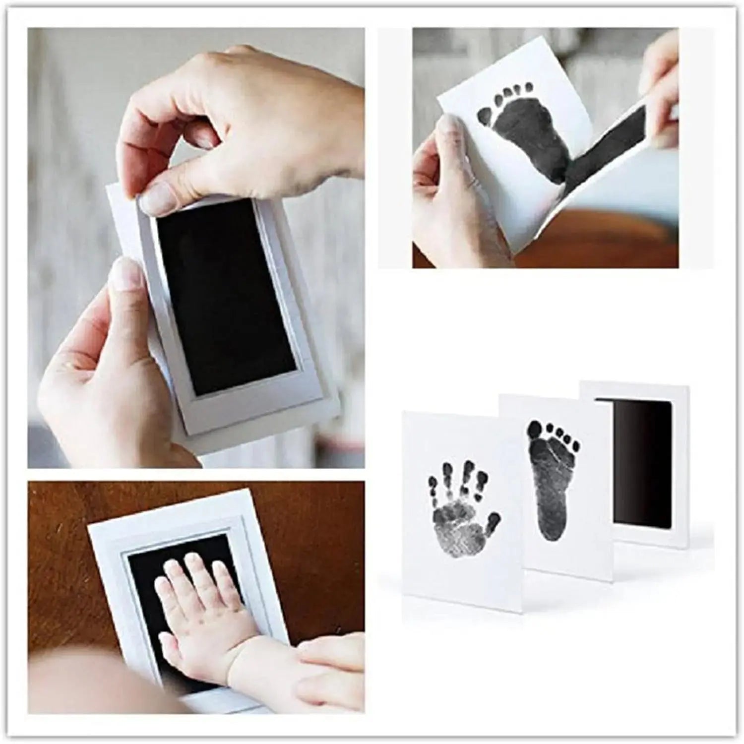 Newborn Baby DIY Handprint Footprint Kit Ink Pads Photo Frame Handprint Toddlers Souvenir And Pet Cat Dog Paw Prints Nova Trendz