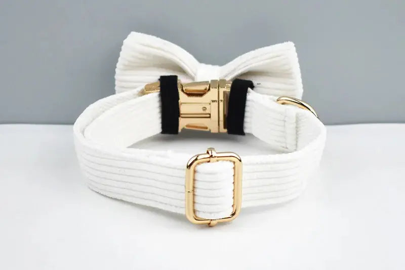 White Corduroy Dog Collar And Leash Set For Dogs Custom Engraved Nameplate Pet Supplies Dog Leash Corduroy12 Nova Trendz