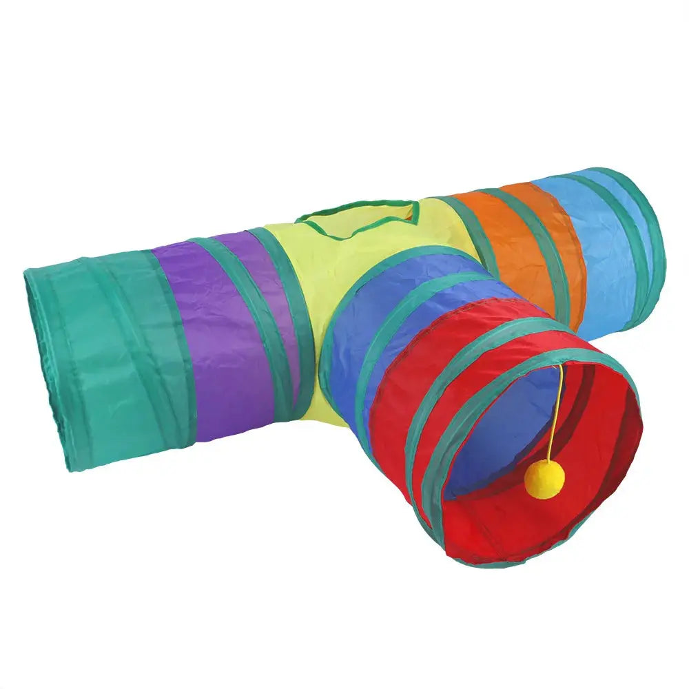 Cat Tunnel Pet Supplies Cat S T Pass Play Tunnel Foldable Cat Tunnel Cat Toy Breathable Drill Barrel for Indoor loud paper - Nova Trendz