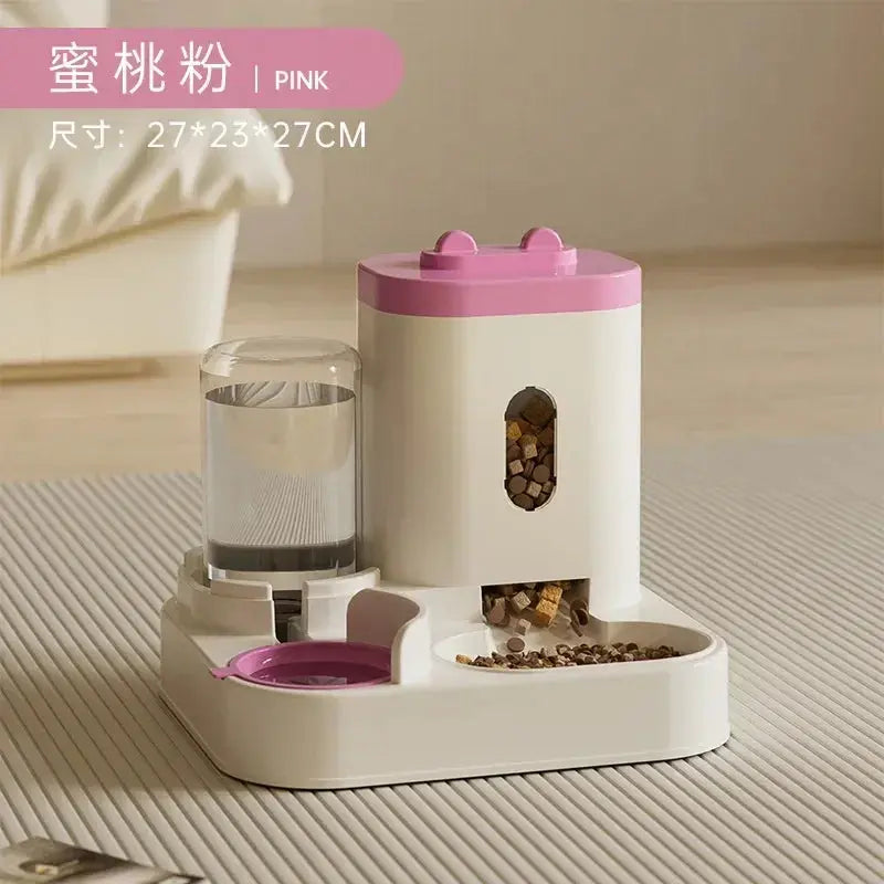 Automatic Feeder Dog Cat Food Bowl With Water Fountain Large Capacity Pet Food Storage Dispenser Container Puppy Pet Accessories - Nova Trendz