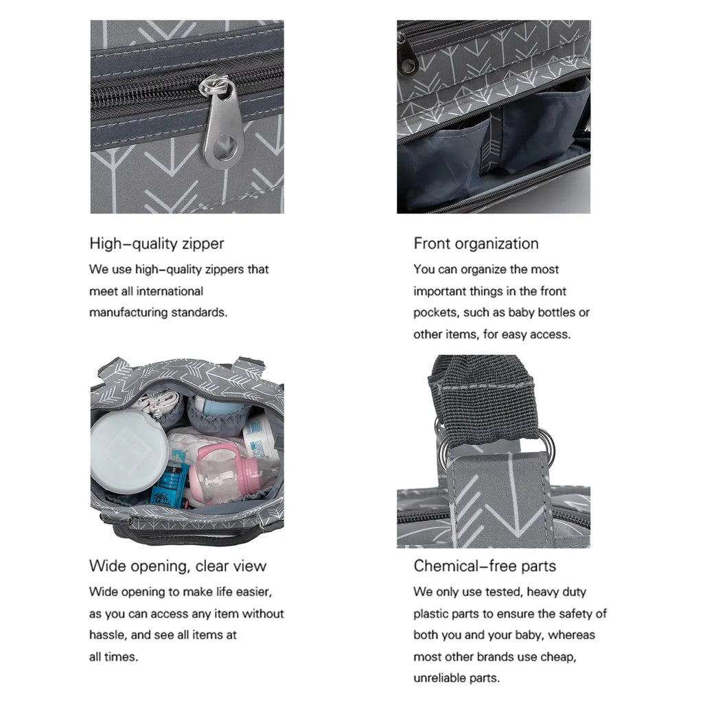 7pcs Nappy Changing Bag Set,Multifunction Mummy Tote Bag Baby Changing Bag Shoulder Handbag Travel Diaper Bag Nova Trendz