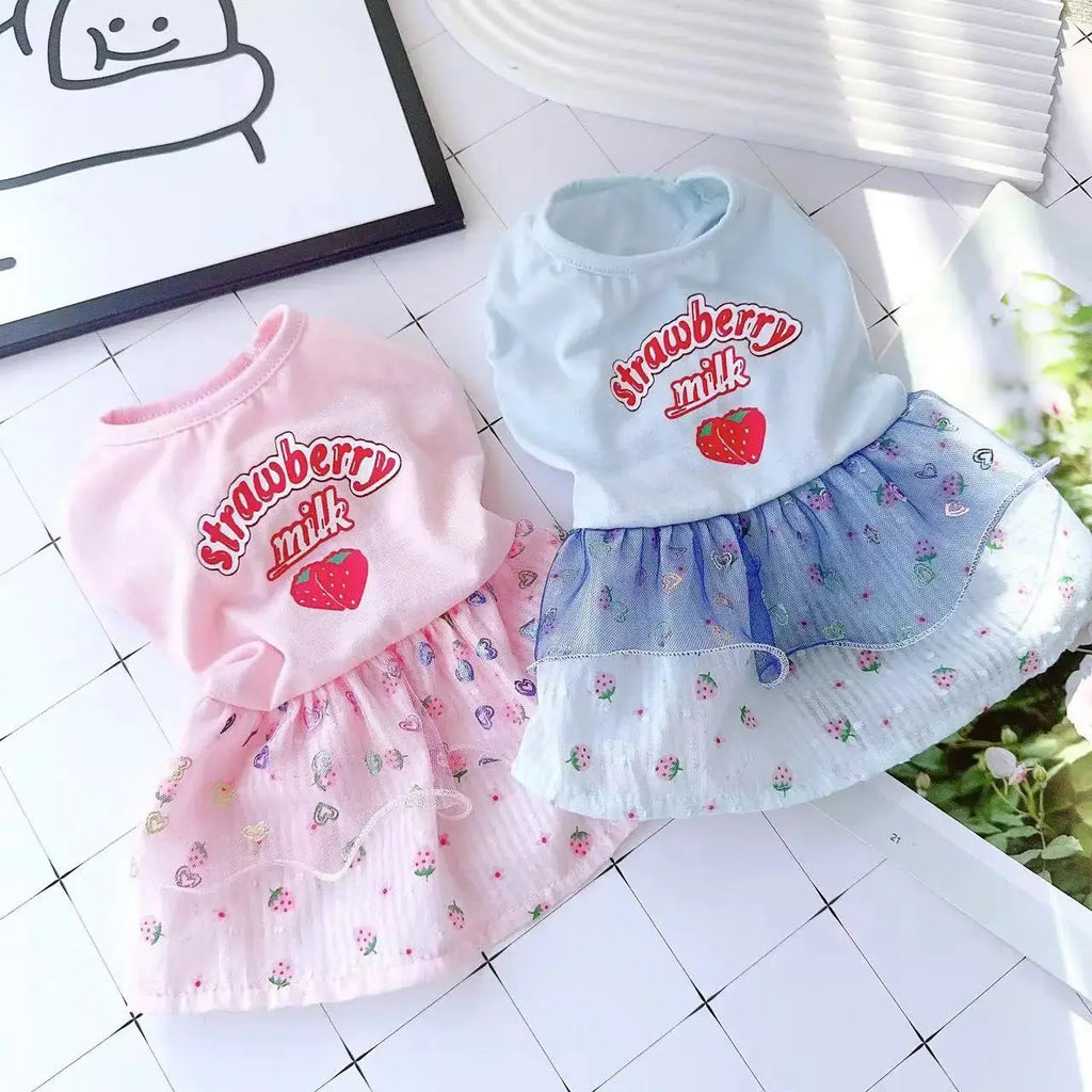 Cute Pets Clothes For Yorkshire Terrier Dogs Little Puppies Small Animals Breeds Striped Summer Wedding Princess Cats Dresses - Nova Trendz