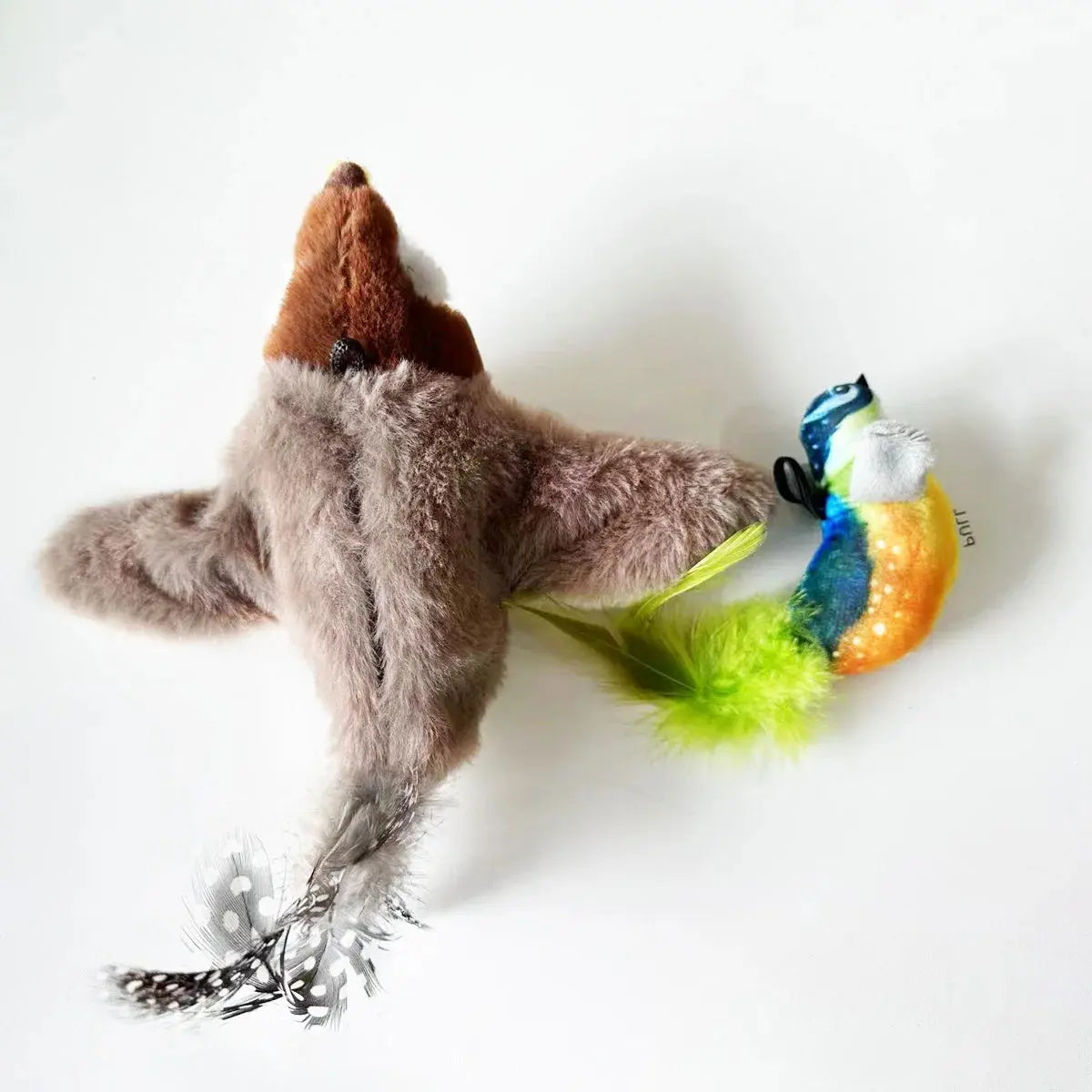Interactive Cat Toys Rechargeable Electric Flapping Wings Bird Cat Toy Sound Chirping Bird Catnip Touch Activated Plush Toy Nova Trendz