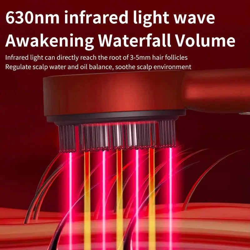 3 Modes Electric Vibration Massage Comb Red Light Therapy Hair Growth Massage Scalp Brush Oil Liquid Applicator Head Massager - Nova Trendz