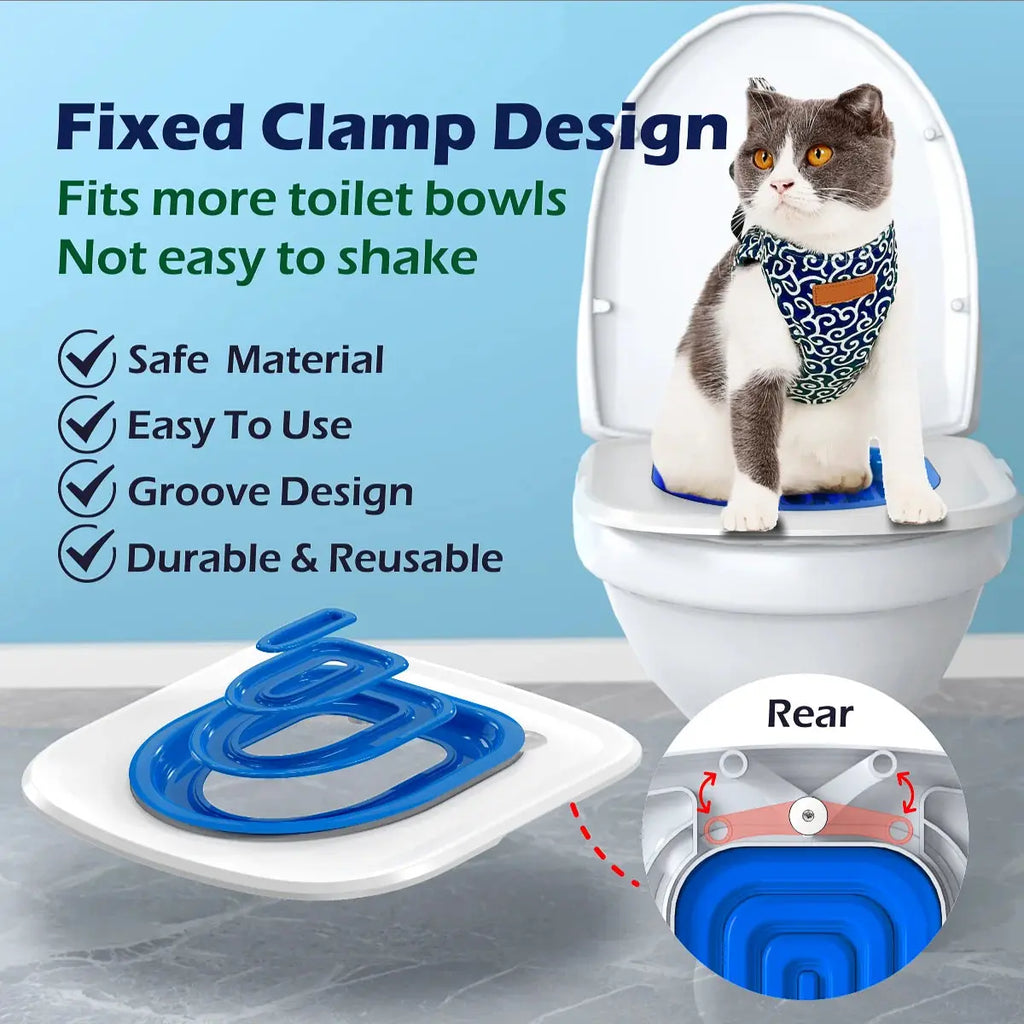 Cat Toilet Trainer Litter Box Cat Toilet Training Reusable Simple Installation Open Cat Raising Artifact - Nova Trendz