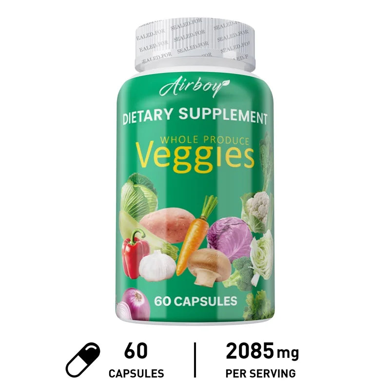 Veggies Supplement Filled with Vitamins and Minerals Promote Antioxidants Increase Immune Defense