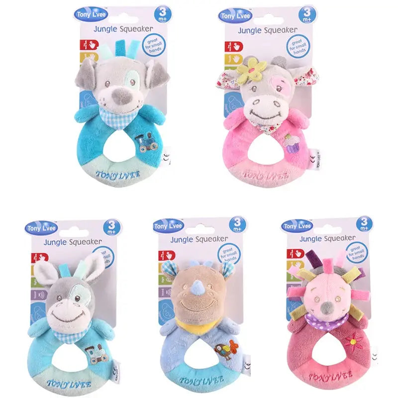 Baby Plush Rattle Cartoon Animals Crib Mobile Bed Bell Toys 0-12 Months Infant Toddler Early Educational Toy for Newborn  Gifts Nova Trendz