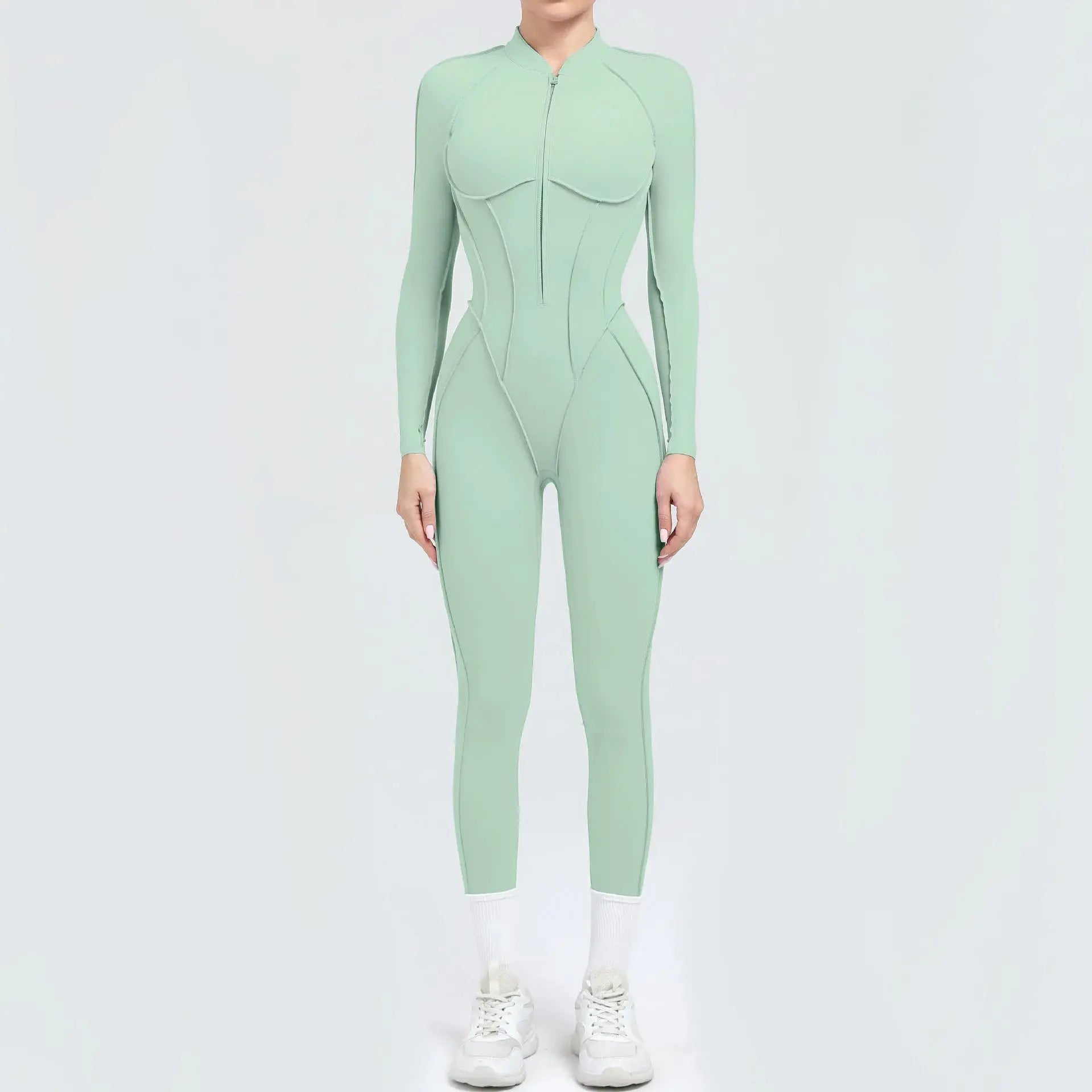 New Seamless Yoga Jumpsuits Sports Fitness Hip-lifting Backless Skinny Zipper One-Piece Workout Clothing Gym Bodysuit for Women - Nova Trendz
