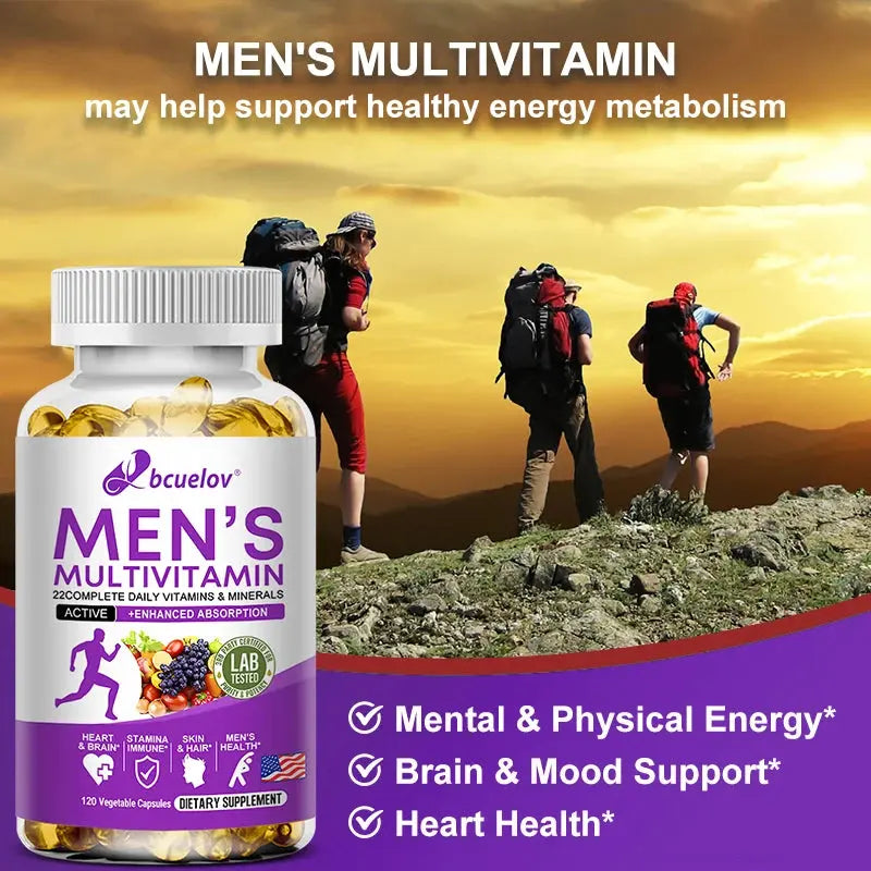 Men's Daily Multivitamin - 22 Vitamins & Minerals, Dietary Supplement for Immunity, Energy, Digestion, Skin, and Overall Health Nova Trendz