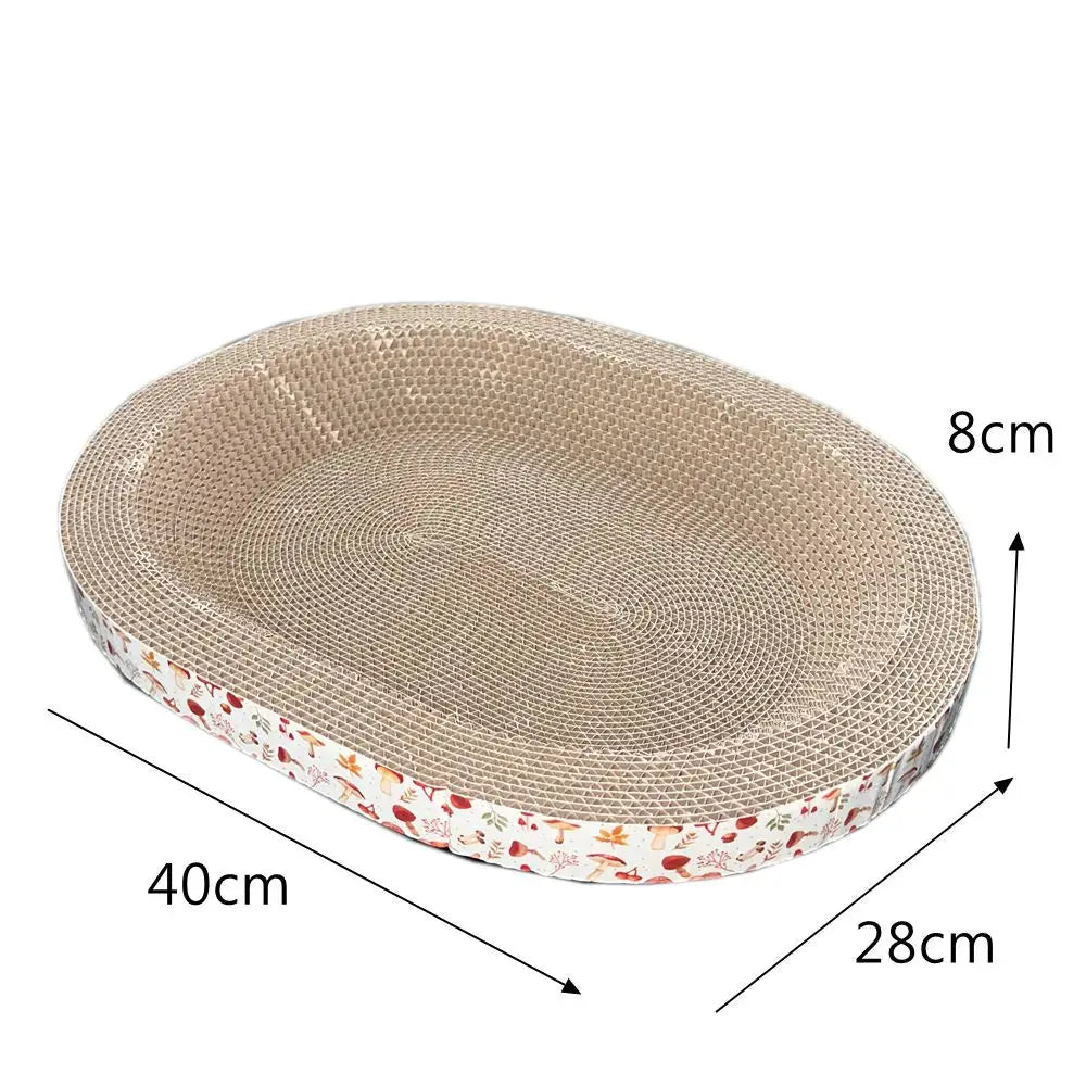 Cat Scratching Board Protect Furniture Grinding Claw Toys Oval Corrugated Paper Wear-resistant Cat Nest Cat Accessories - Nova Trendz