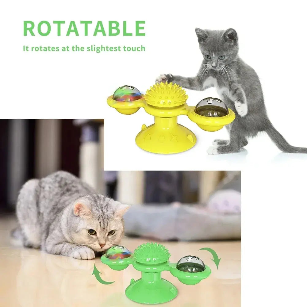 Kitten Toys For Indoor Cats Spinning Massage Toys For Kitten Wall Mount Cats Spinner Exercise Toy For Small Medium Large Cats - Nova Trendz