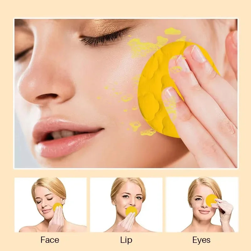Turmeric Kojic Acid Cleansing Pads Exfoliating Pads Facial Sponges Removes Dirt Cleansing Exfoliating Daily Cleansing Skin Care