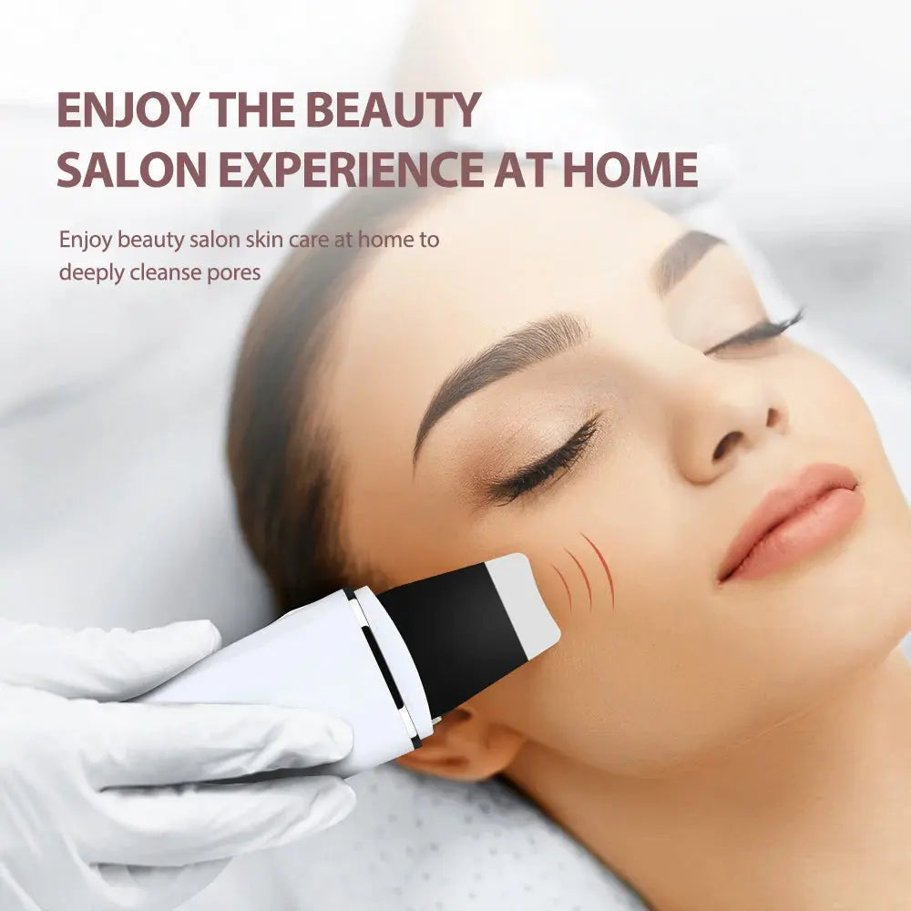 Skin Scrubber Ultrasonic Facial Machine for Home Use Spatula for Blackhead Remover Shovel Peeling Pore Cleaner Face Lift Massage - Nova Trendz